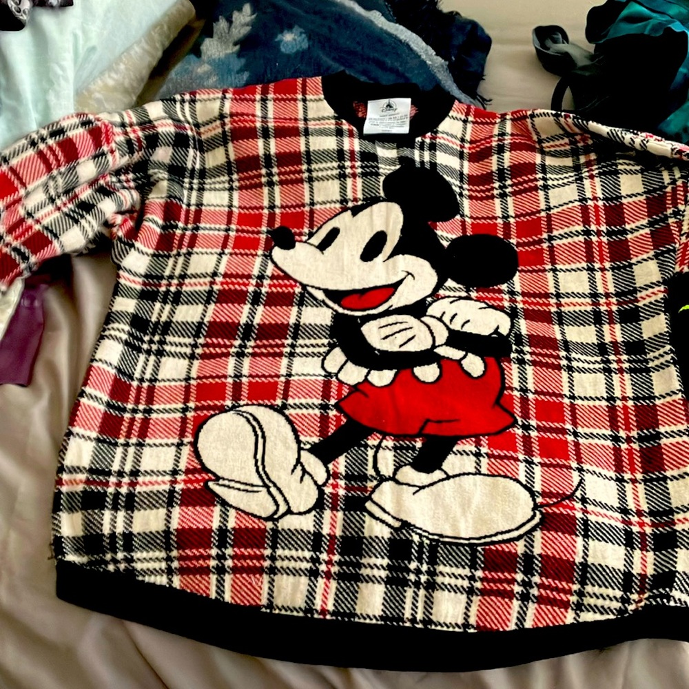Plaid Mickey Sweater great condition XS